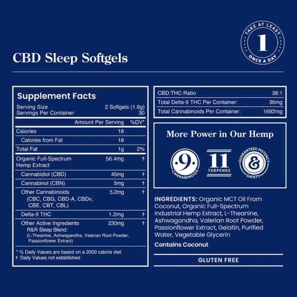 R&R Sleep Nano Softgels With CBN - Image 5