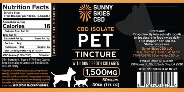 Sunny Skies CBD Pet Tincture - Image 2