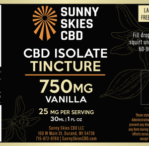 Sunny Skies Isolate CBD Tincture 750mg - 1500mg