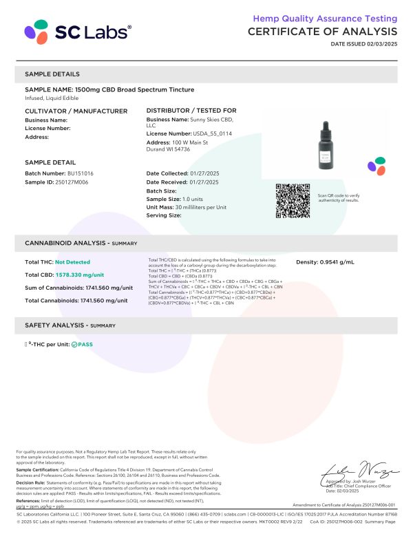 Sunny Skies Broad Spectrum CBD Tincture - Image 12