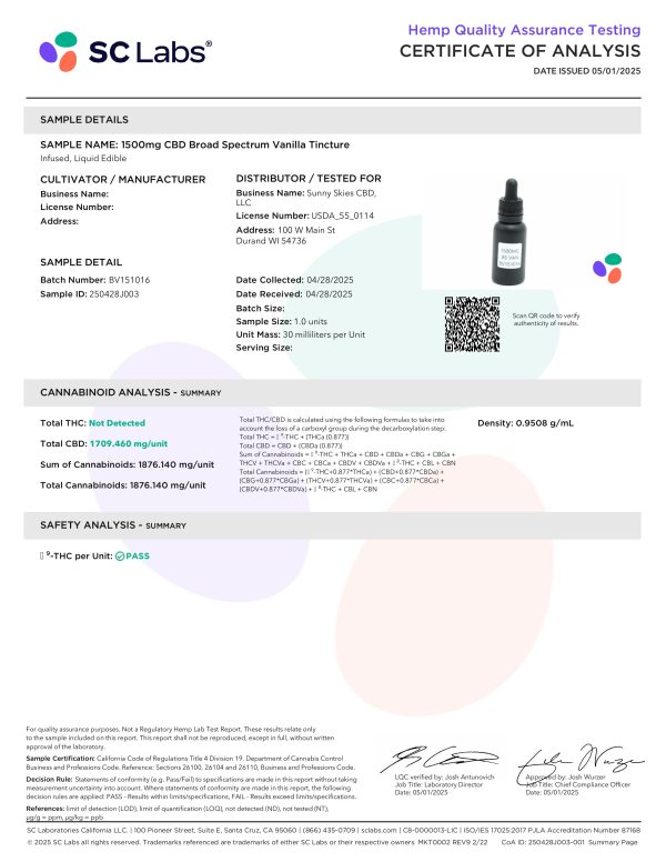 Sunny Skies Broad Spectrum CBD Tincture - Image 16
