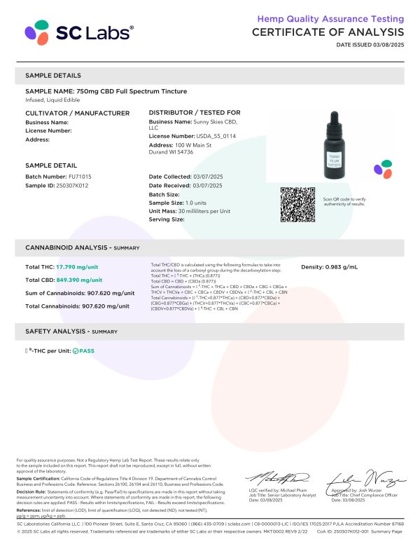 Sunny Skies Full Spectrum CBD Tincture - Image 15