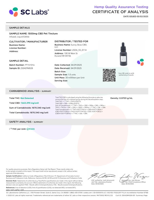 Sunny Skies CBD Pet Tincture - Image 8
