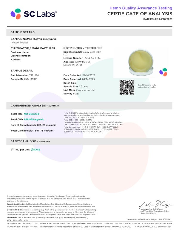 Sunny Skies CBD Beeswax Salve - Image 4