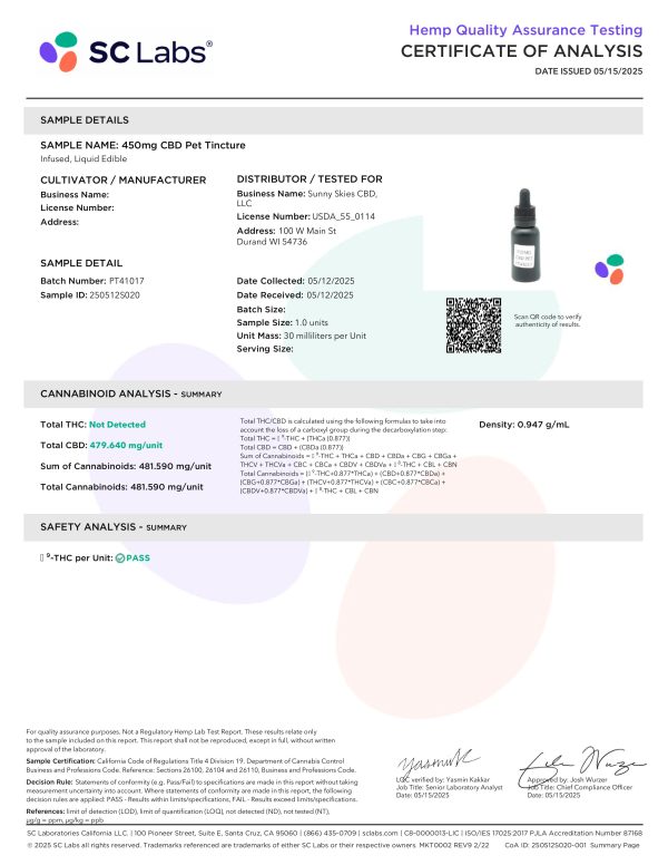 Sunny Skies CBD Pet Tincture - Image 5
