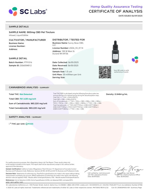Sunny Skies CBD Pet Tincture - Image 3