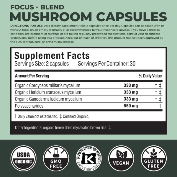 Verdant Leaf Focus Mushroom Capsules - Image 2