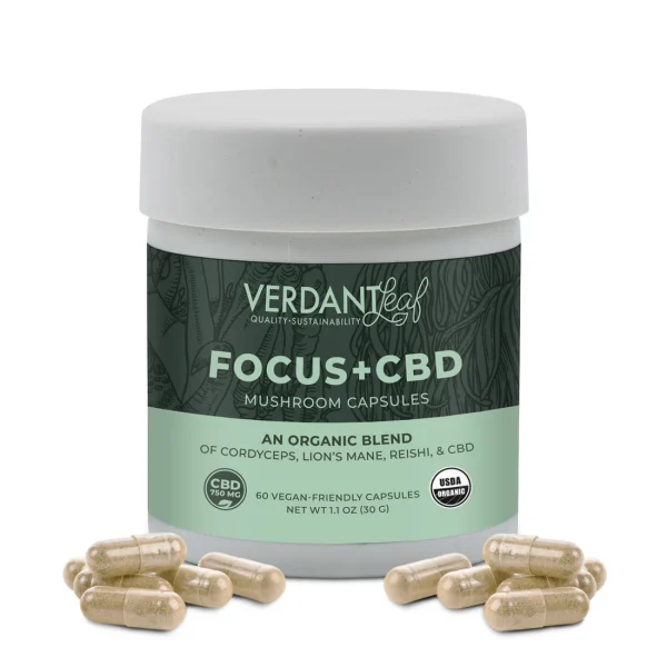 Verdant Leaf Focus+ CBD Mushroom Capsules