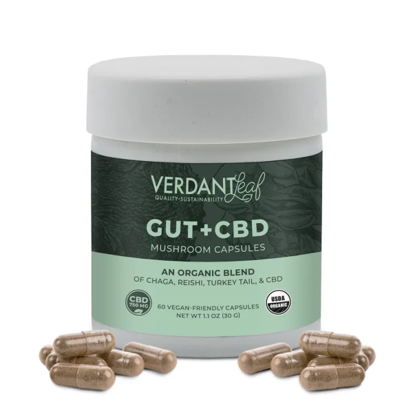 Verdant Leaf Gut+ CBD Mushroom Capsules