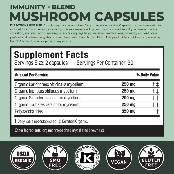 Verdant Leaf Immunity Mushroom Capsules - Image 2