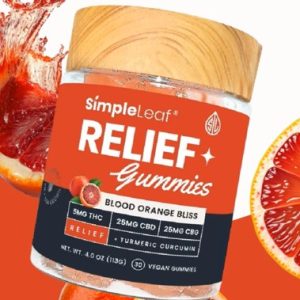 Simple Leaf THC+CBD+CBG Relief Gummies – Blood Orange