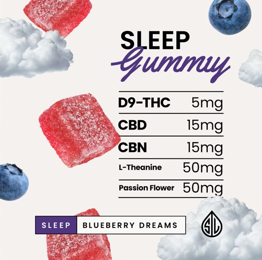 Simple Leaf Blueberry Sleep Gummies THC+CBD+CBN - Image 3