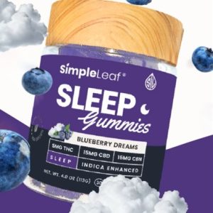 Simple Leaf Blueberry Sleep Gummies THC+CBD+CBN