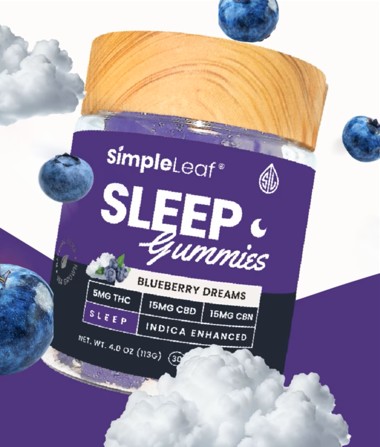 Simple Leaf Blueberry Sleep Gummies THC+CBD+CBN